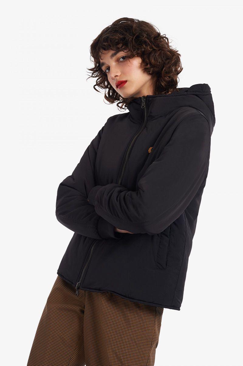 Black Fred Perry Zip-In Liner Parka Women's Jackets | PH 1919KORI